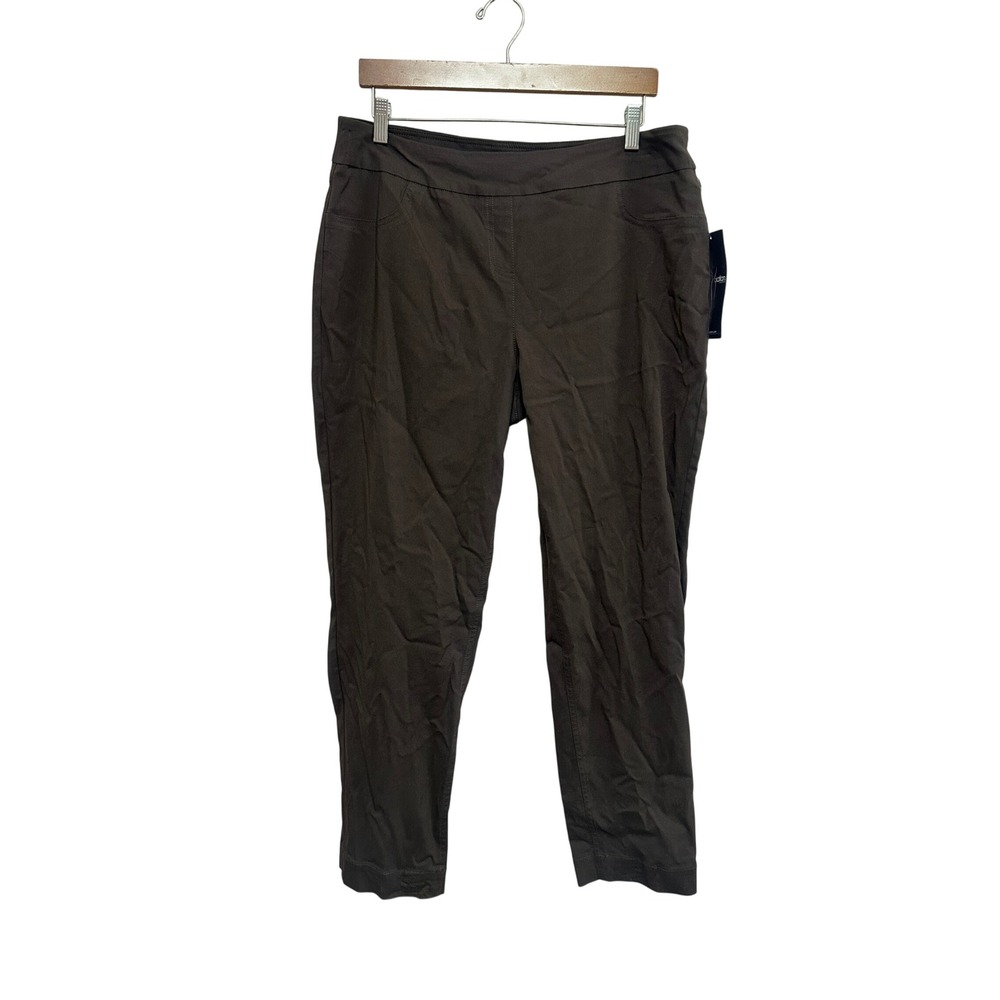 Slim-Sation Multiples Womens 16 Ankle Dress Pant Chocolate Brown M2623P201 NWT